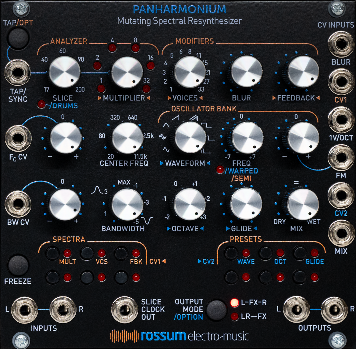 PANHARMONIUM Mutating Spectral Resynthesizer – Rossum Electro-Music PANHARMONIUM Mutating Spectral Resynthesizer – Rossum Electro-Music